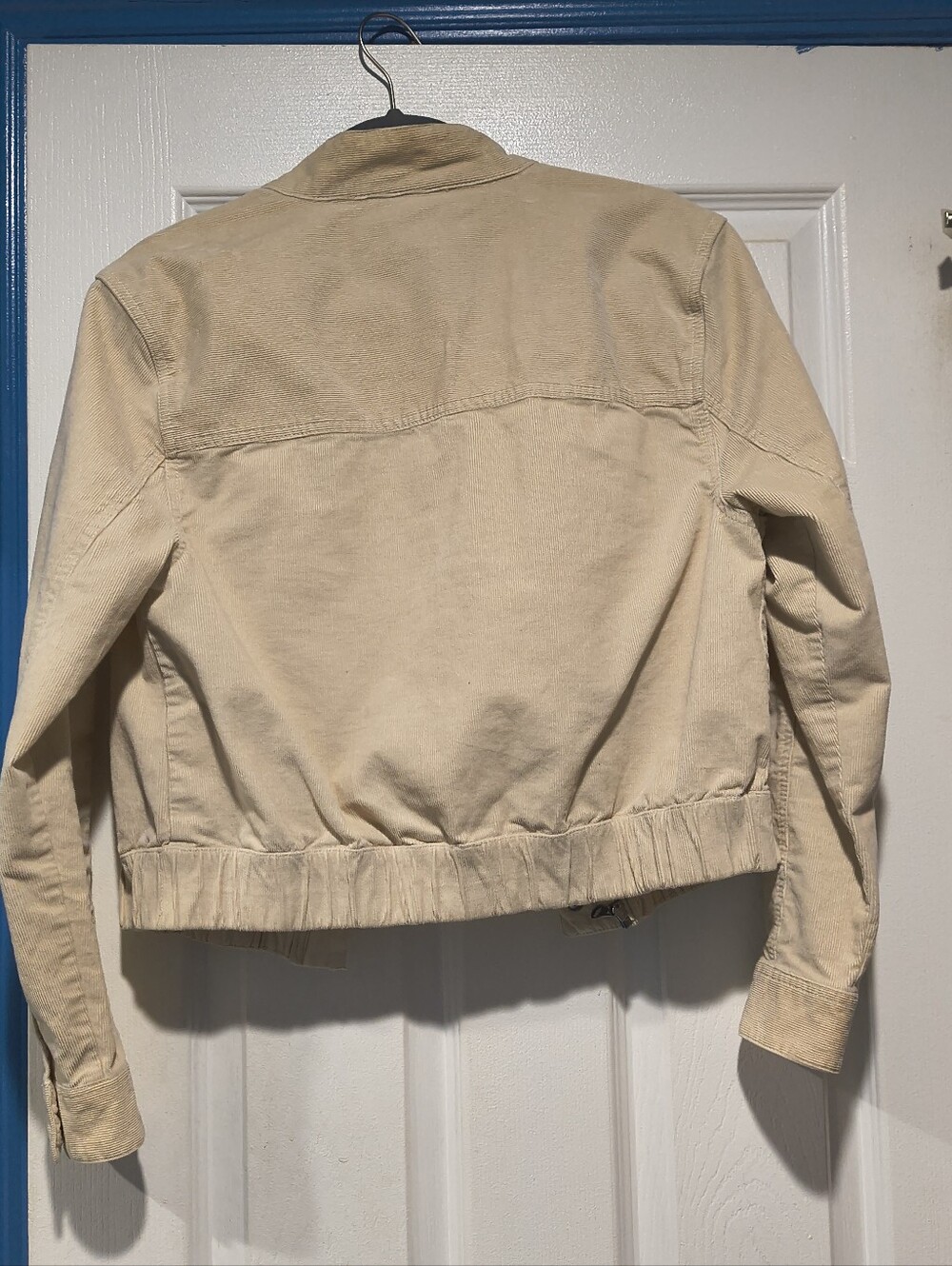 Pact Organic Cotton Corduroy Cropped Bomber Utility Jacket Beige - Size M - Picture 10 of 14